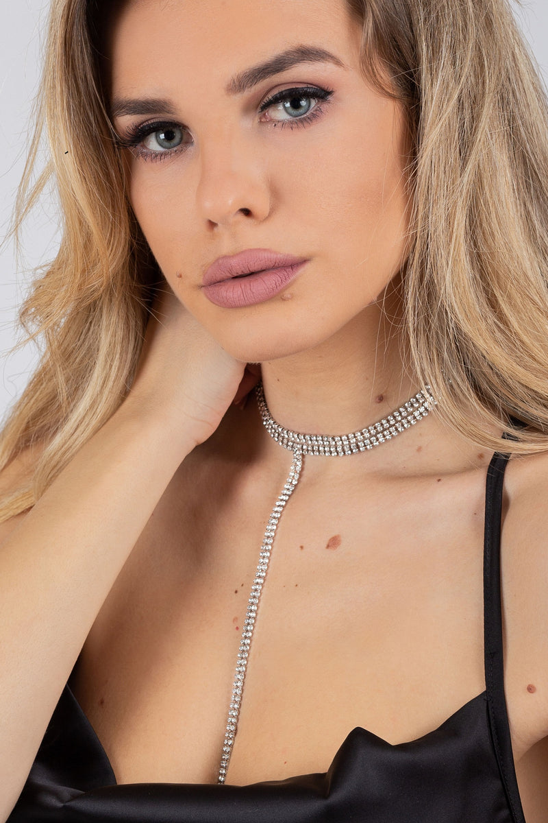 Choker ogrlica Lia srebrna